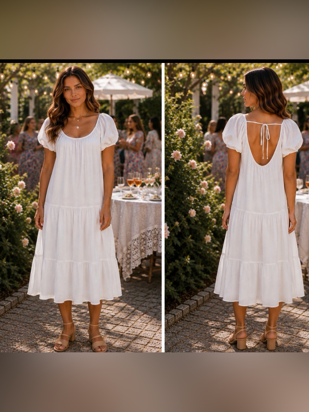 Honorine Elodie White Cotton Gauze Tiered Maxi Dress Nwt Size Small Boho